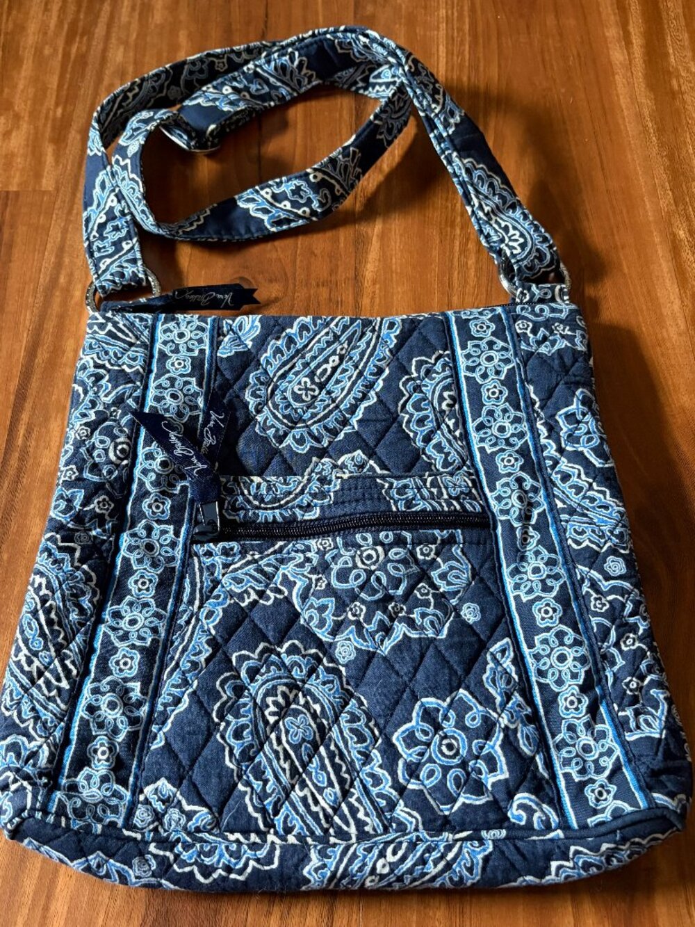 Retired Vera Bradley blue bandana hipster crossbody bag purse